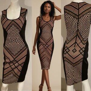 Bar III Geometric Print Stretchy Sleeveless Bodycon Mini Dress